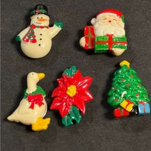 Vintage plastic resin Holiday button covers